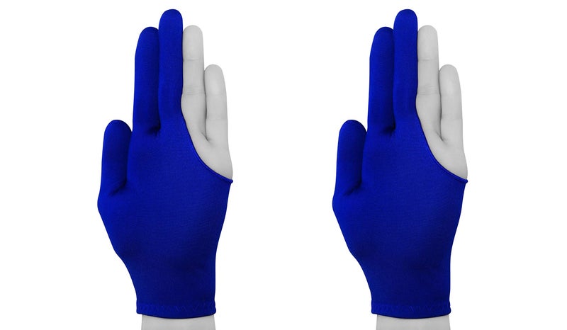 Quality gloves Billiard Fits Either Hand - One Size fits All - Choose Your Color (Blue 2 Pack) - Image 3